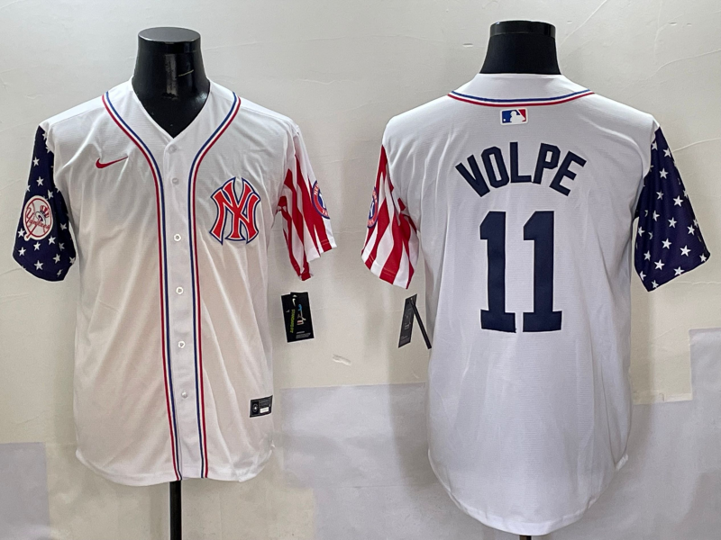 Men 2025  MLB New York Yankees #11 Volpe white jersey style 4